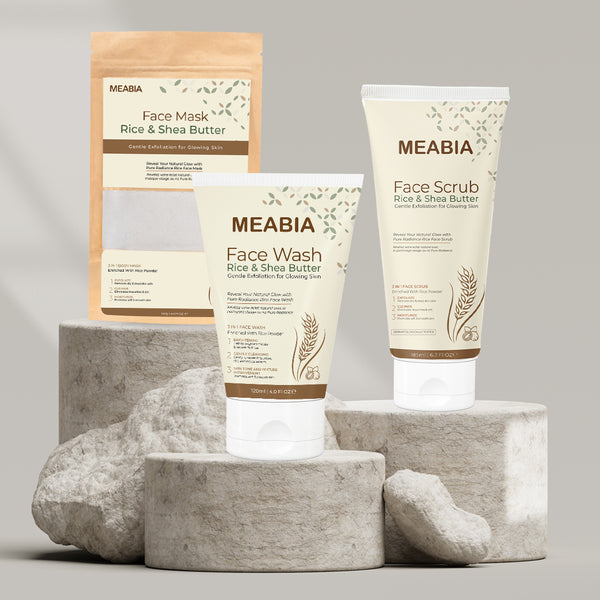 Rice Glow & Bright Bundle with Shea butter (Face Mask+ Face Scrub+ Face Wash)