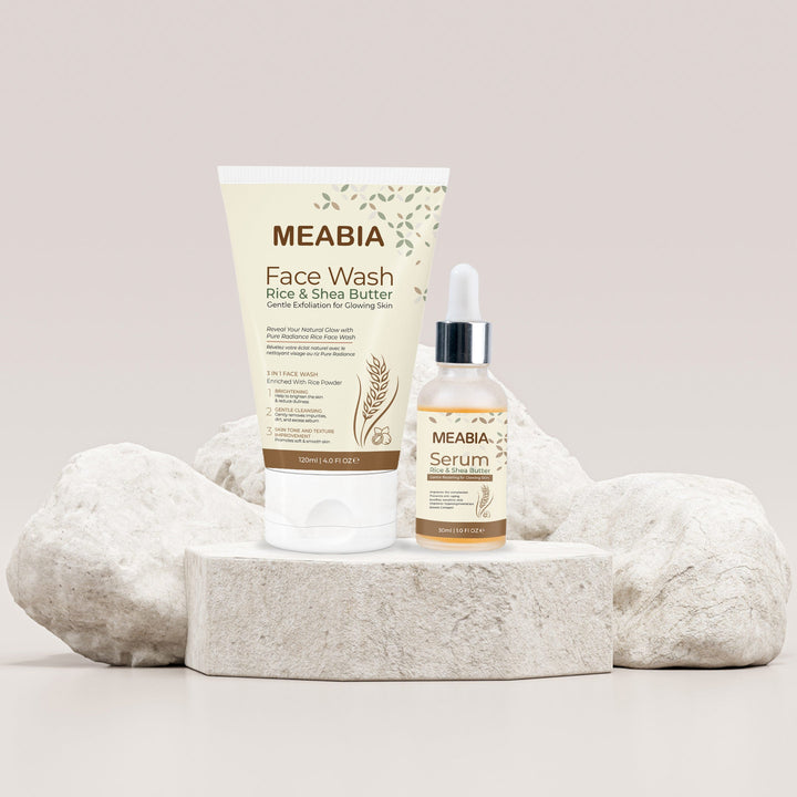 Rice Skin Care With Shea Butter (Face Wash+ Serum) - MEABIA