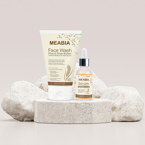 Rice Skin Care With Shea Butter (Face Wash+ Serum) - MEABIA